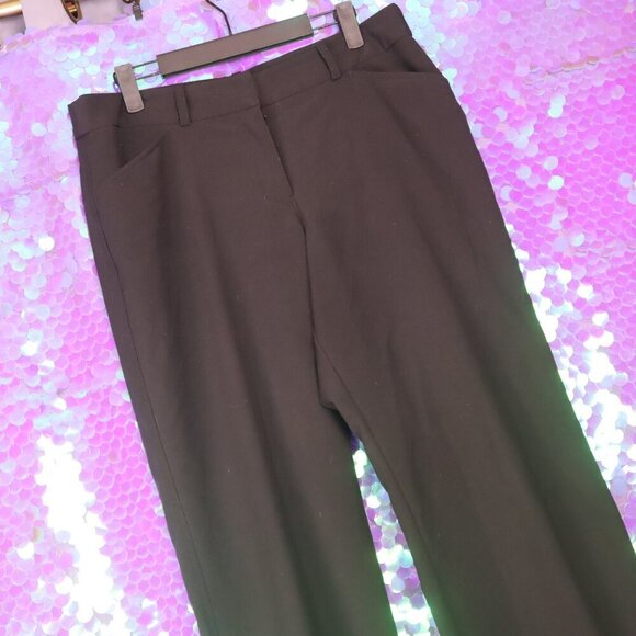 BLACK DRESS PANTS 12P Worthington Wide Leg Modern Fit Work Office Classic Basic - Picture 1 of 10